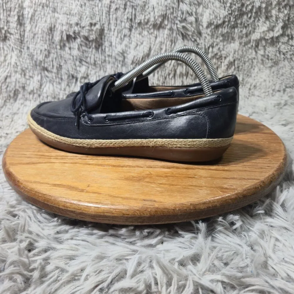 Clarks Danelly Millie Blue Leather Slip On Comfort Loafers Casual Women Size 10